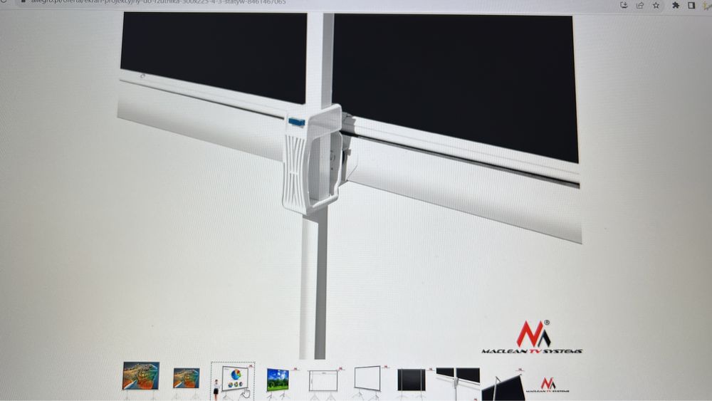 Ekran projekcyjny Maclean MC - 712 150” 4:3 dwa statywy