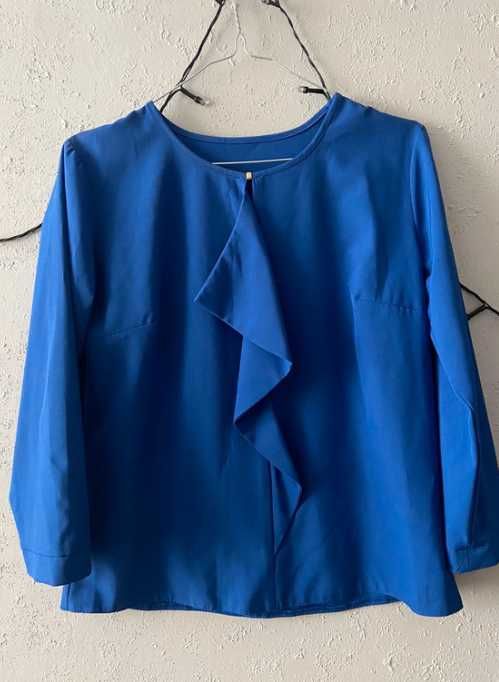 elegancka granatowa bluzka wizytowa