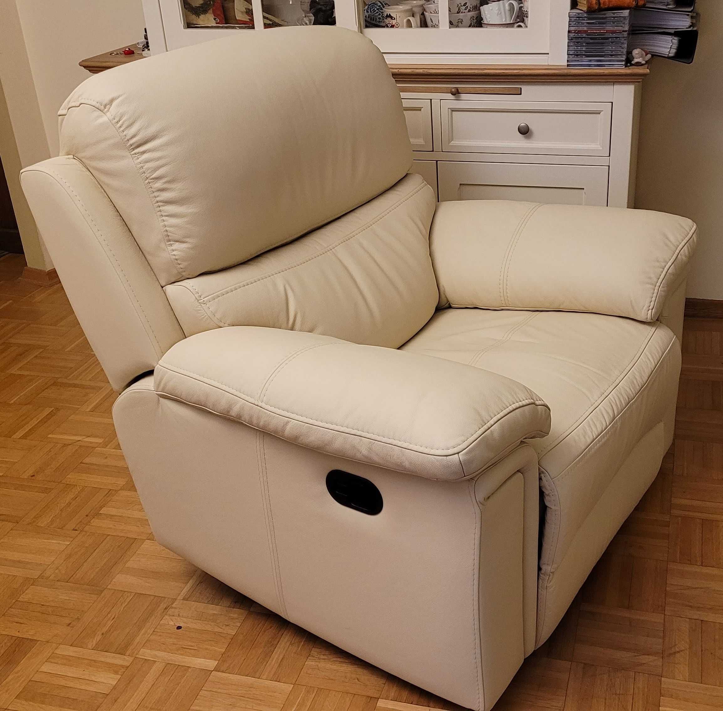 Komplet wypoczynkowy DAKOTA skóra naturalna, sofa 3+2 fotele, relaks