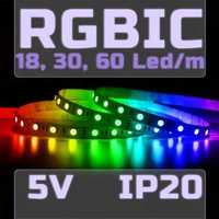 RGB стрічка адресний діод LED лента WS2812b ws2811 5050 rgb+cct rgbic