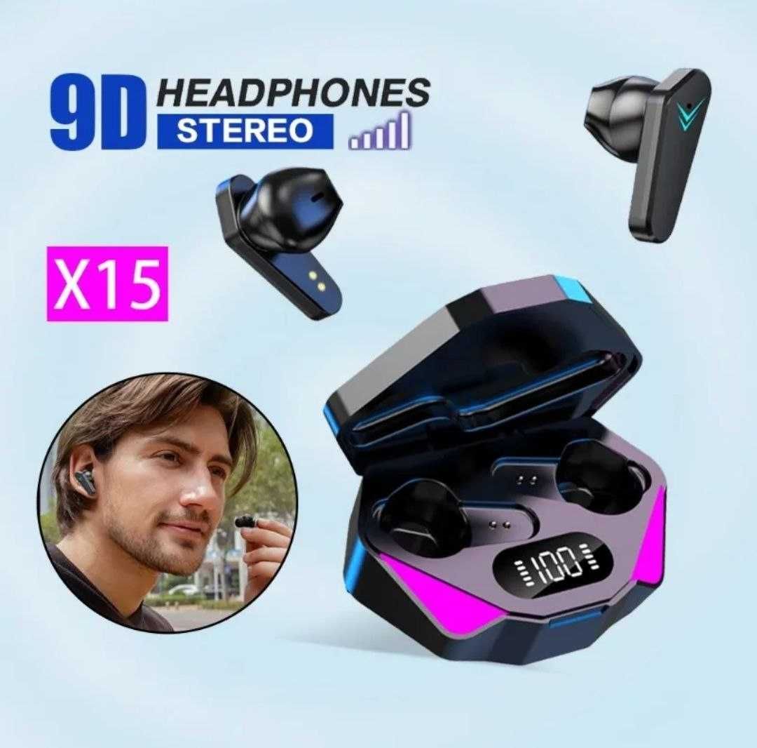 TWS-навушники X15 з підтримкою Bluetooth та мікрофоном, 65 мс