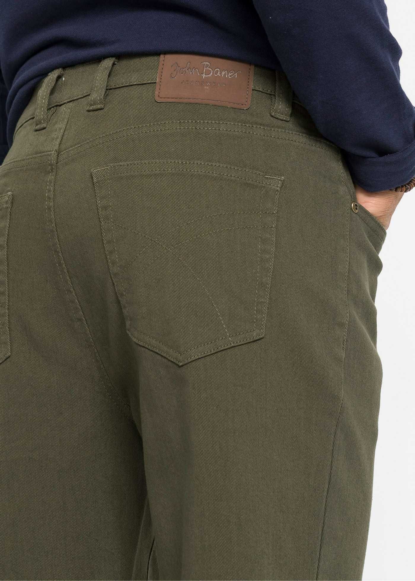 Spodnie męskie zielone stretch Bawełna Rozmiar 48/24 na niskie osoby