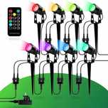 FESTLING Oświetlenie ogrodowe LED 8 lamp ogrodowych 24W RGB Wodoodporn
