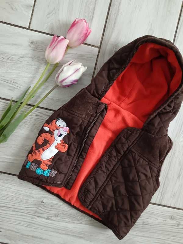 Bezrękawnik chłopięce z kapturem Disney 3-6m
