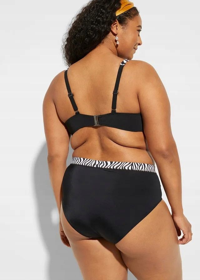 B.P.C bikini typu minimizer czarno-białe we wzory na fiszbinach 52 (10