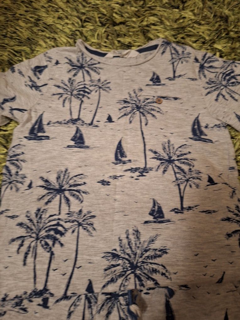 Komplet letni dresowy hawajski H&M rozmiar 122-128