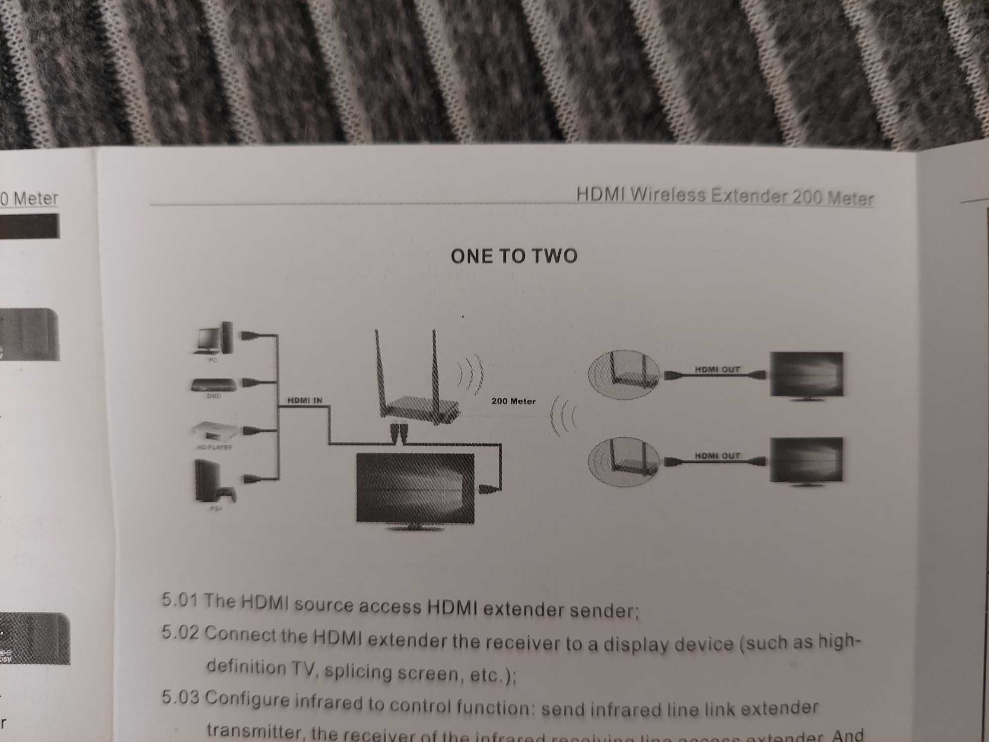 Bezprzewodowy EXTENDER HDMI WiFi 1080p60Hz 200m IR