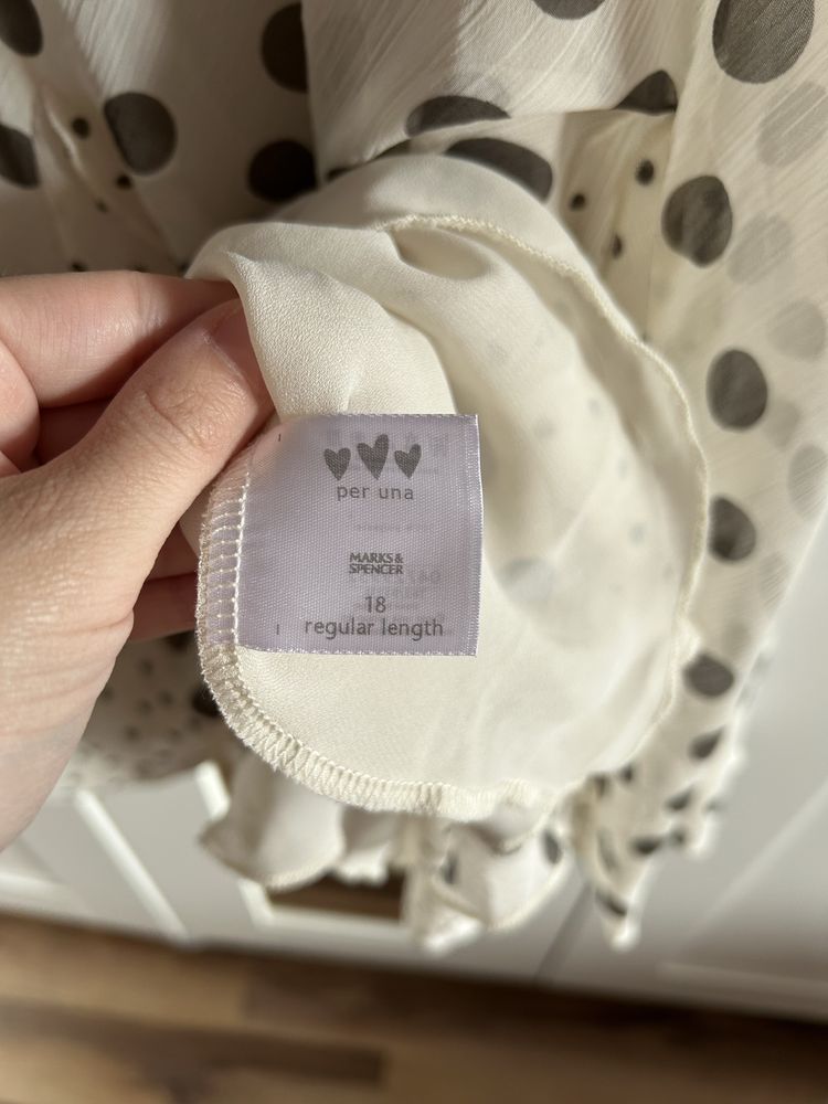 Letnia, zwiewna sukienka w grochy, na ramiączkach rozmiar 46/3XL