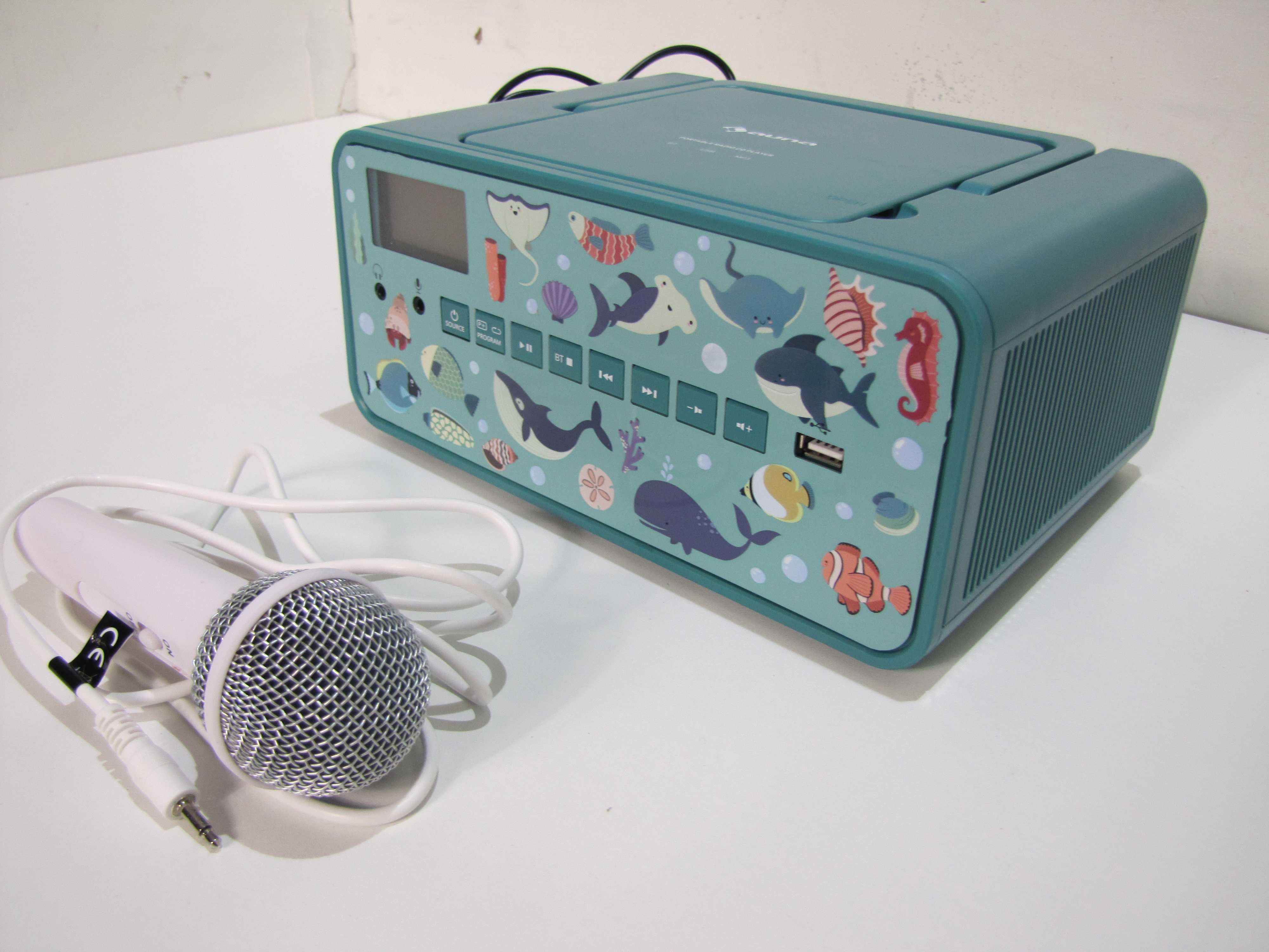 Radioodtwarzacz BT karaoke dla dzieci z mikrofonem Kidsbox Space CD