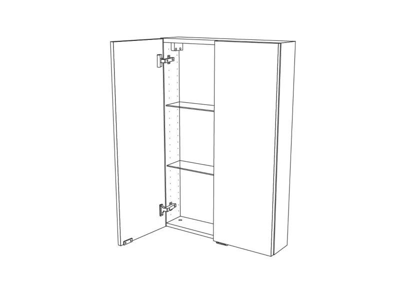 Szafka wisząca GoodHome Imandra 60 x 90 x 15 cm szara połysk 

Dłu