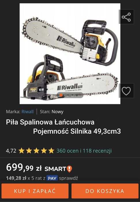 Nowa piła spalinowa 3.7kM riwall