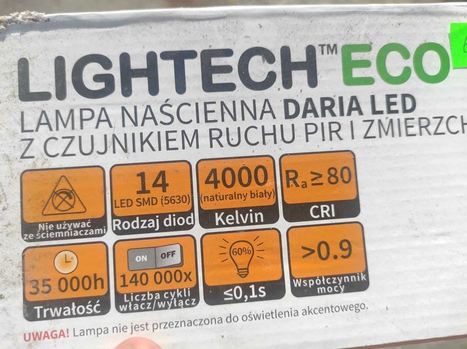 Lampa Led Daria M6 7W IP44 z czujnikiem zmierzchu i ruchu Lightech