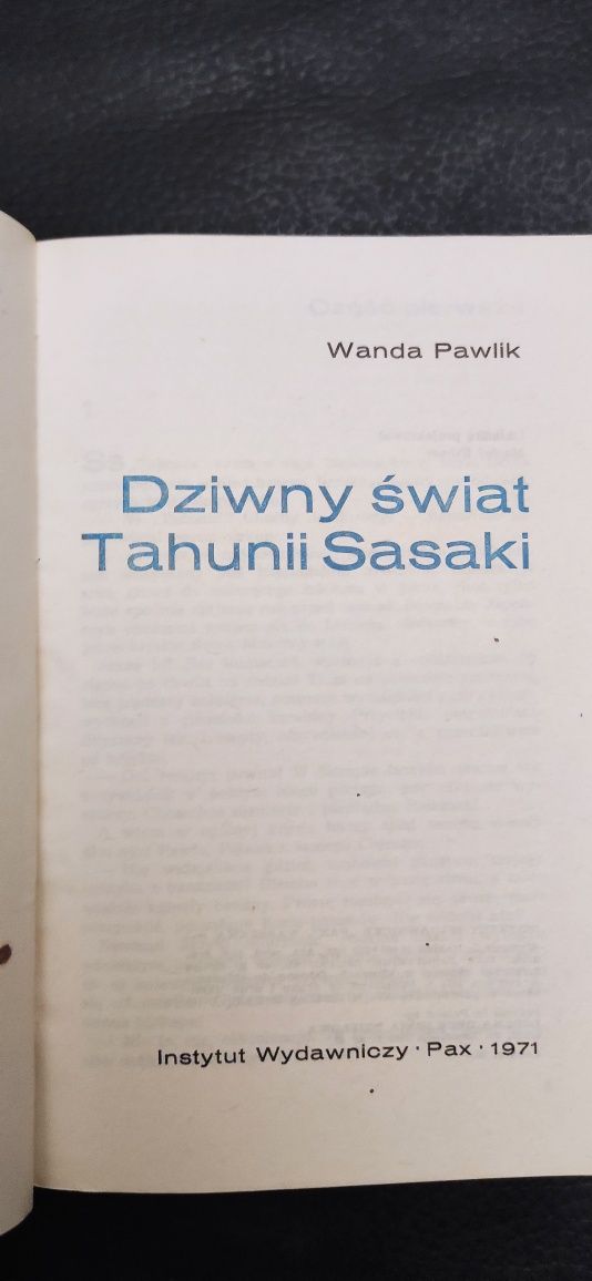 "Dziwny świat Tahuni Sasaki" Wanda Pawlik