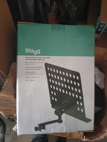 Stagg Music statyw Plate z dołączanym ramieniem, Large