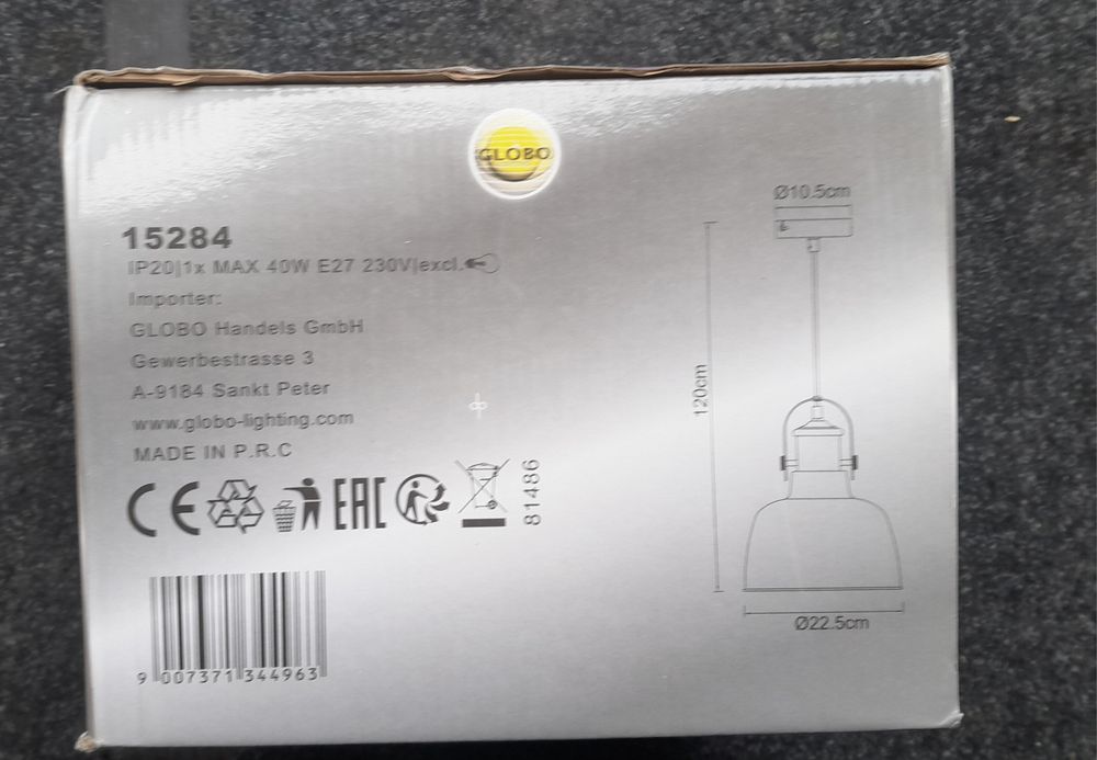 2x Globo Kutum Lampa Wisząca Miedź. Nowe 2 sztuki