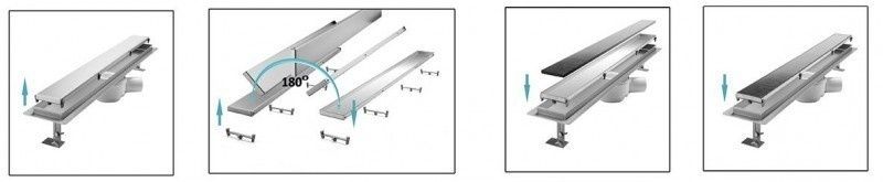 2x Karmat Duo ruszt do wklejenia płytek / satynowy płaski 70cm