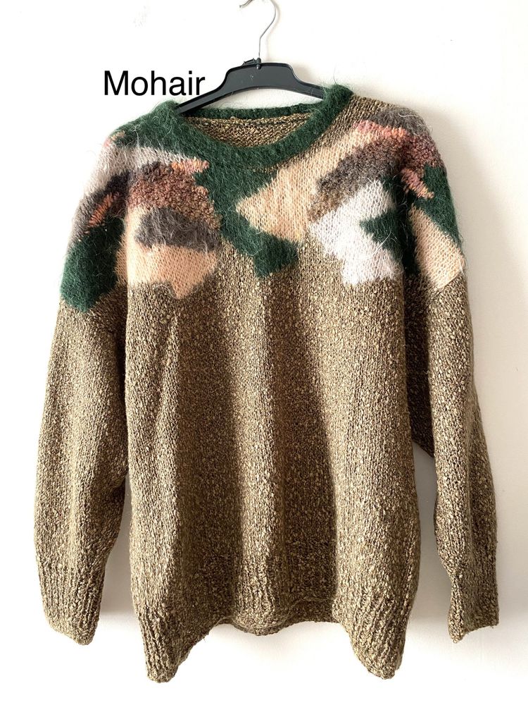 Babciny moherowy sweter vintage oversize