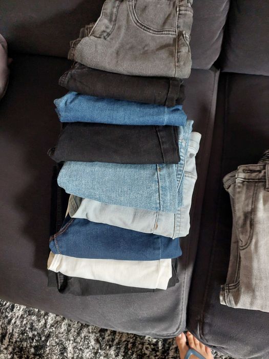 Lote de 9 calças skinny cintura subida