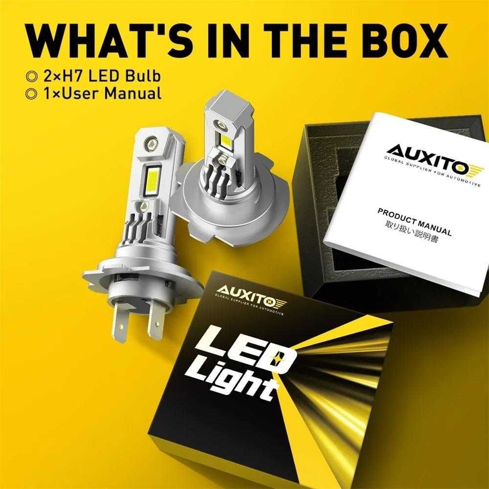 Лед Auxito Q16 LED H7 автолампи Canbus світлодіодні лампи н7 12V 6000K