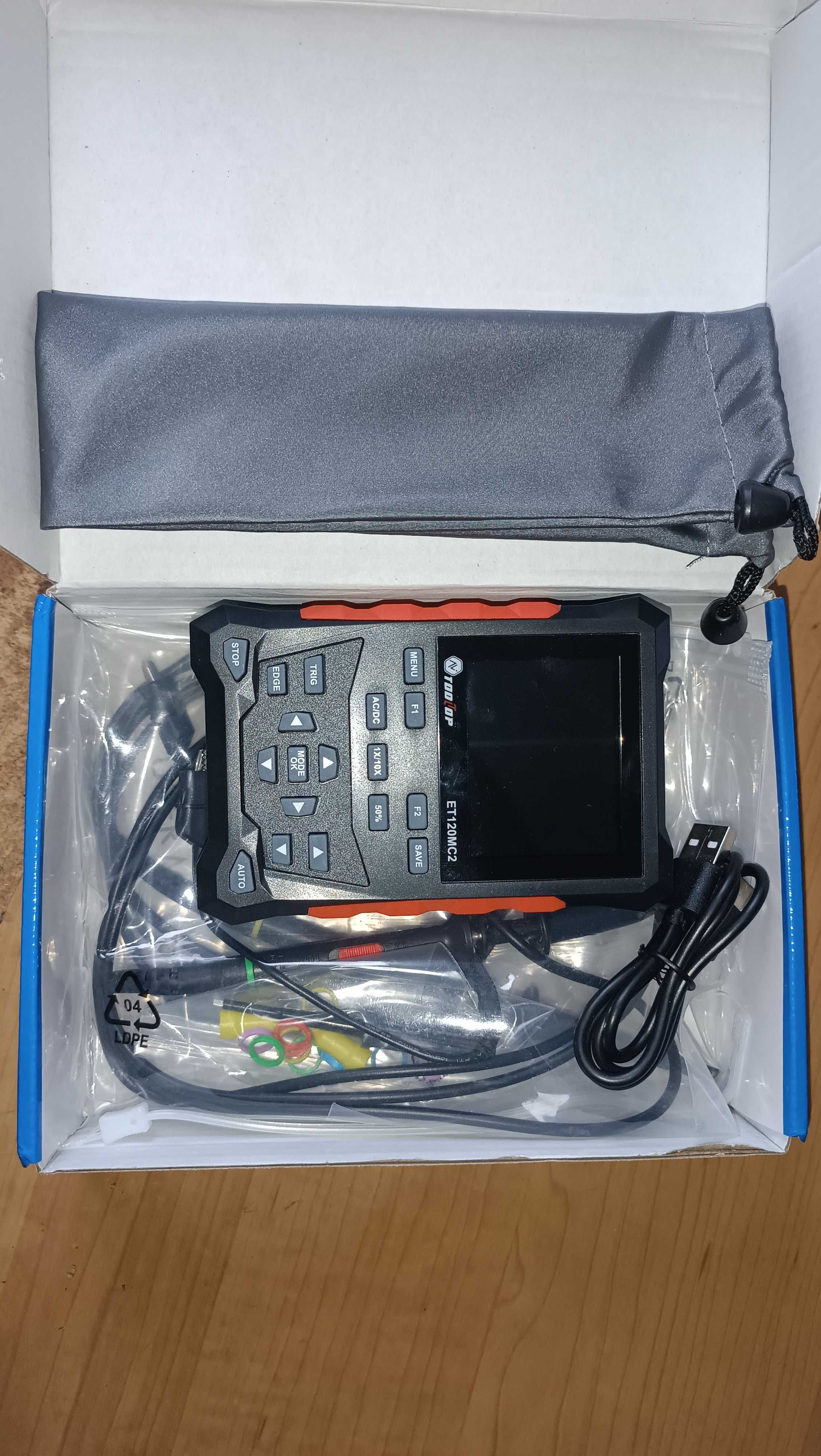 TOOLTOP ET120MC2 Двоканальний міні-цифровий осцилограф 120 МГц,
