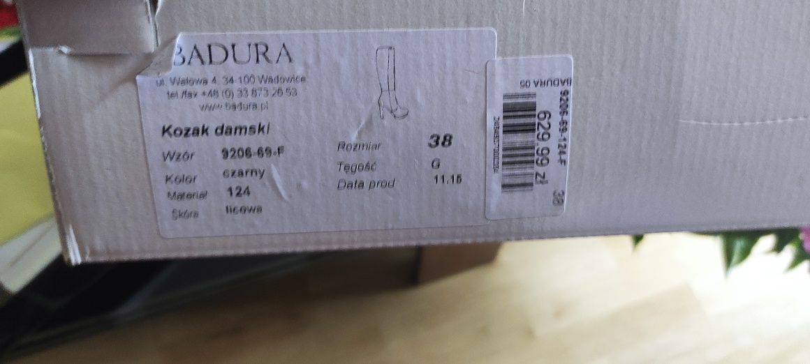 Eleganckie skórzane kozaki Badura