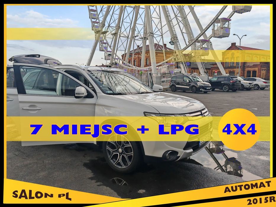 Mitsubishi Outlander 4WD, LPG, 7 miejsc, salon polska, automat