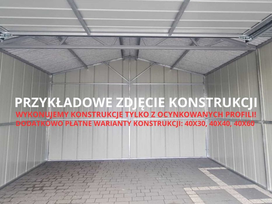 Garaż blaszany 6x5 z pomieszczeniem gospodarczym garaze na wymiar