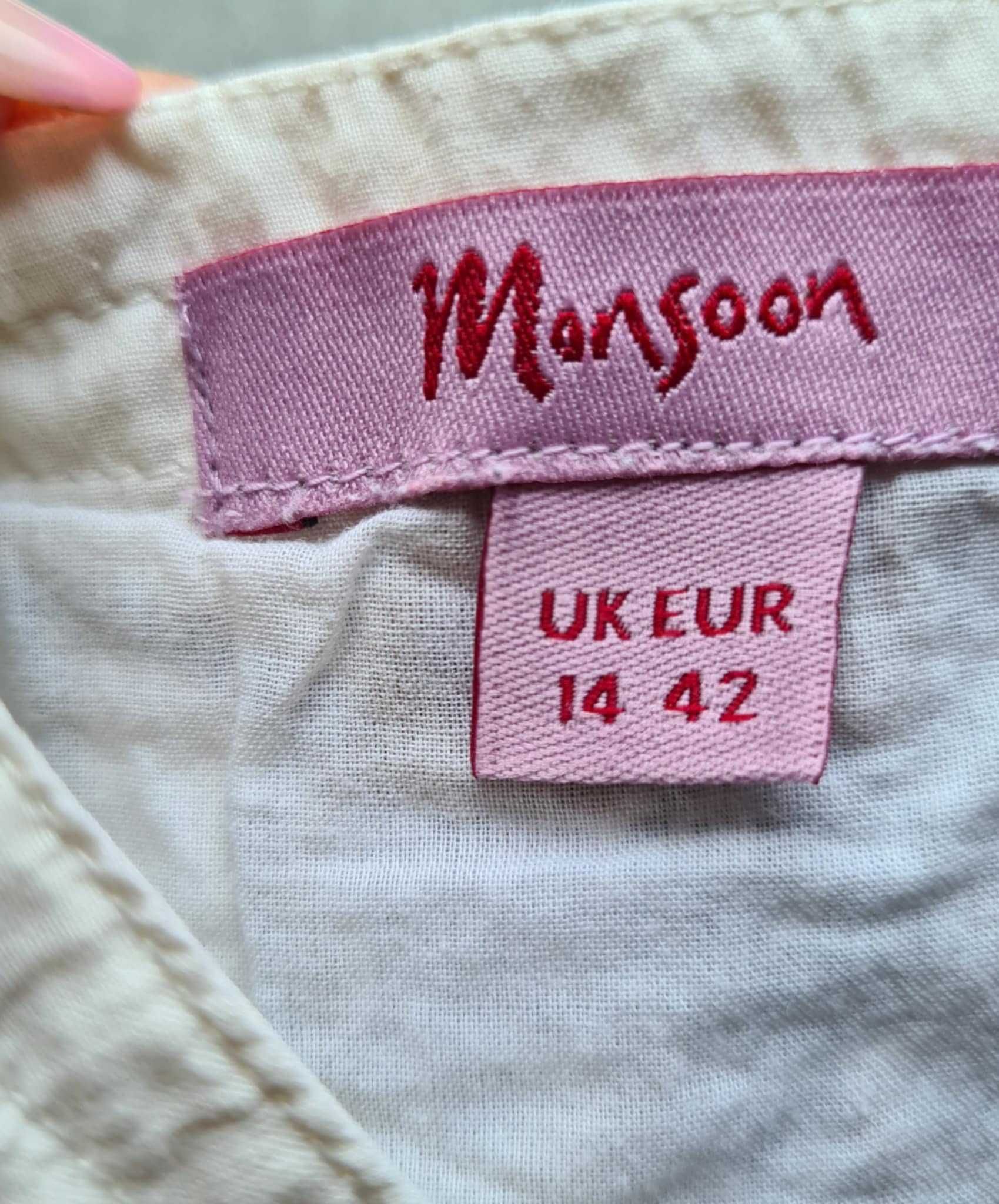 Monsoon sukienka hafty haftowane kwiaty na lato 100% bawełna 42 XL