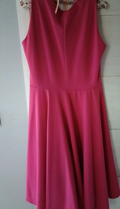 Sukienka na wesele okazjonalna Fashion You rozmiar 40 malina asymetric