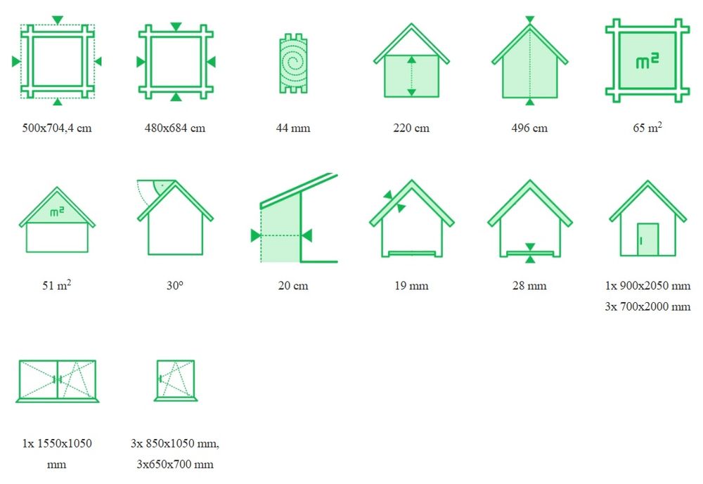 Drewniany Domek Letniskowy JAN II ZABUDOWANY 65 M2