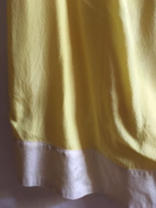 Blusa / top de seda amarela e bege: linda