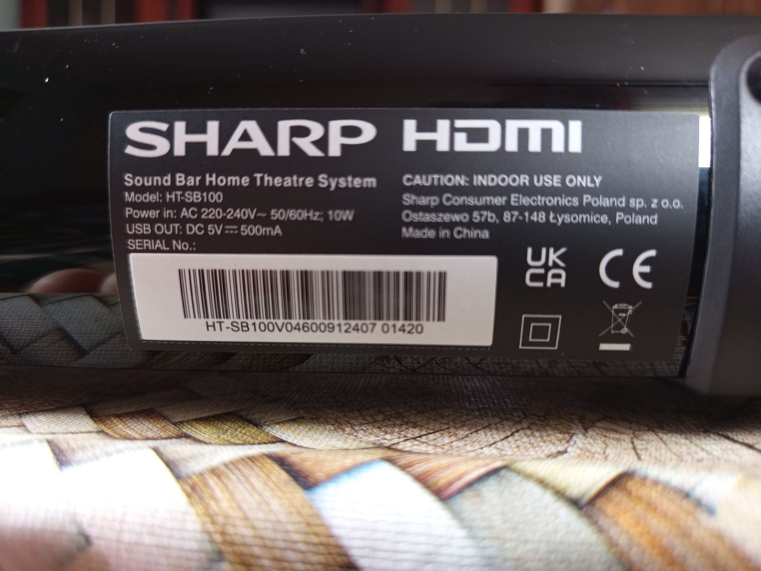Soundbar SHARP HT-SB100 2.0 – Stan idealny + gratisy!