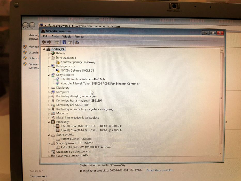 Laptop Sony Vaio fz31z, 15 cali, 4 GB ram, 256 ssd, c2d, Windows 7, ko