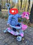 Дитячий самокат велосипед з батьківською ручкою