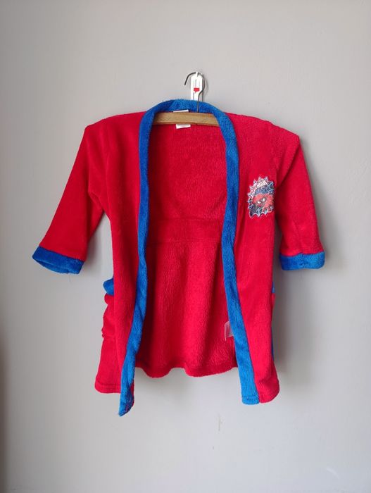 Szlafrok dziecięcy, chłopięcy, dziewczęcy, unisex, czerwony, Spiderman