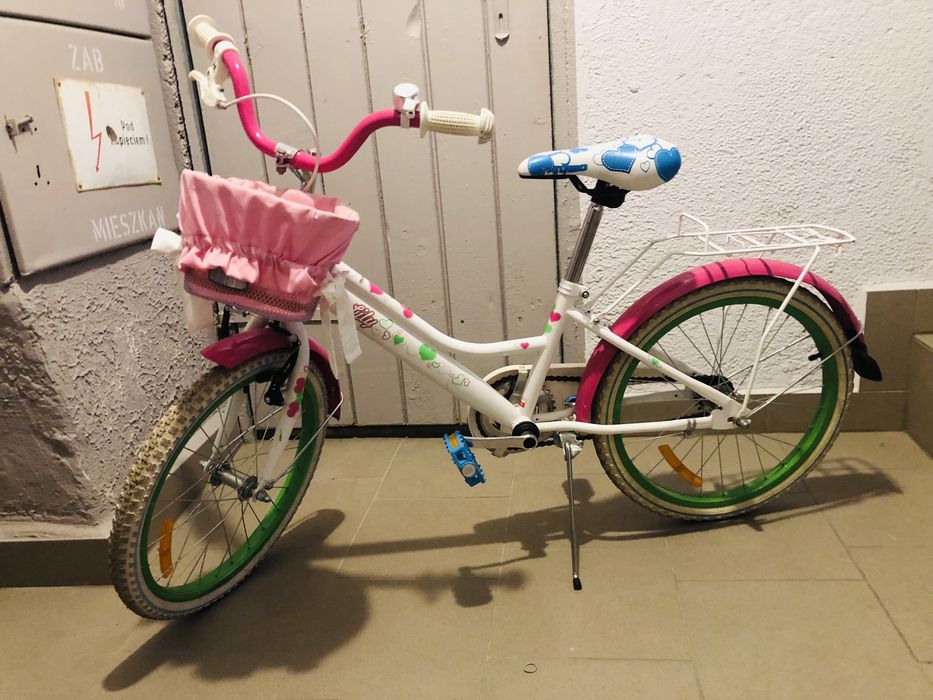 Rower dla dziewczynki BMX Lilly 20 biało różowy