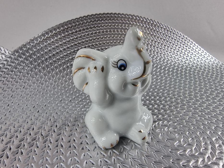 Figurki słoniki na szczęście prezent ceramiczne słonik z ceramiki