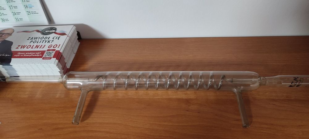 Chłodnica szklana,destylator.