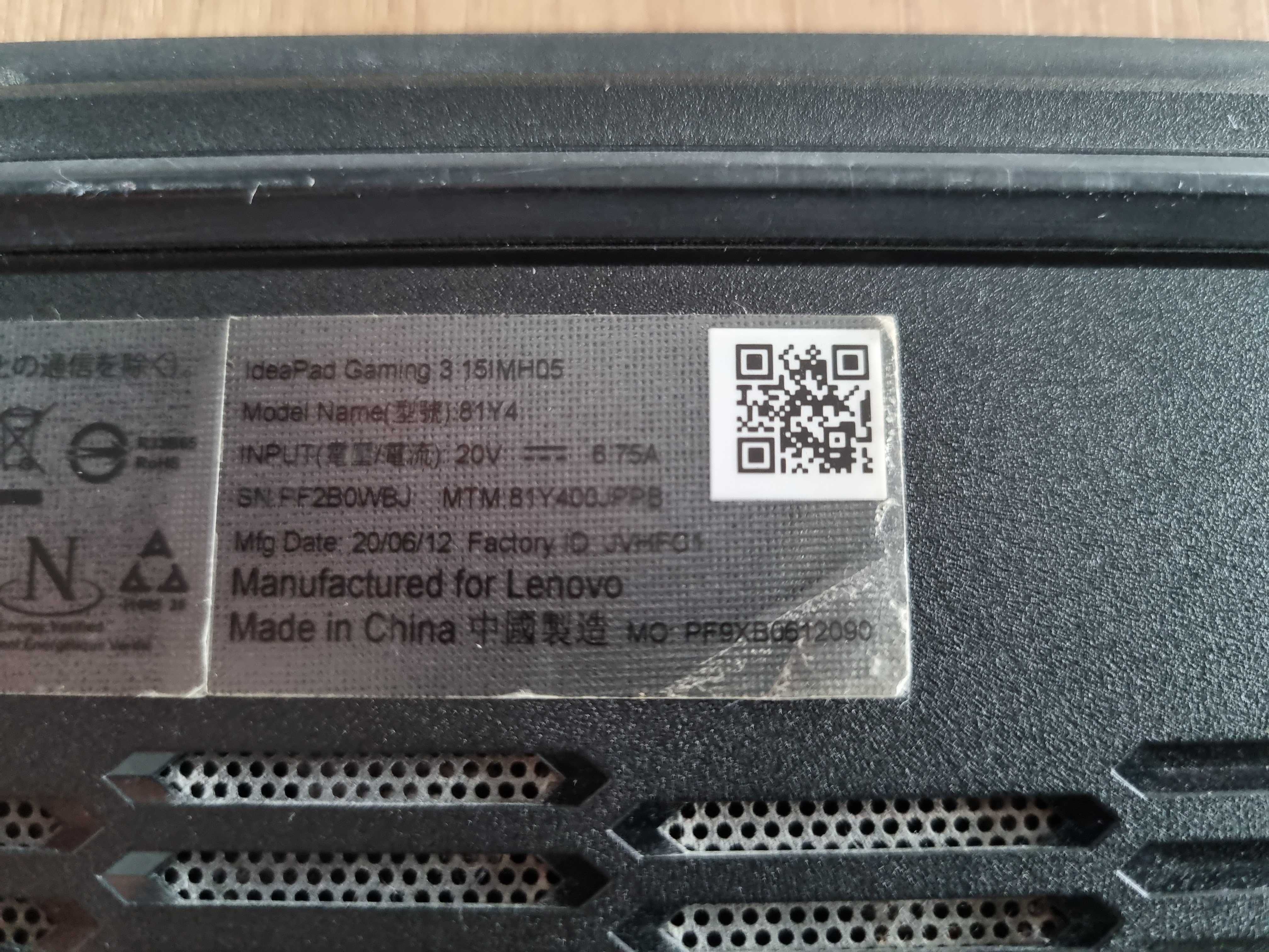 Laptop Lenovo 15,6" i7-10750H 6x2,6GHz GTX 1650Ti Win11 Pro 16GB 2xSSD