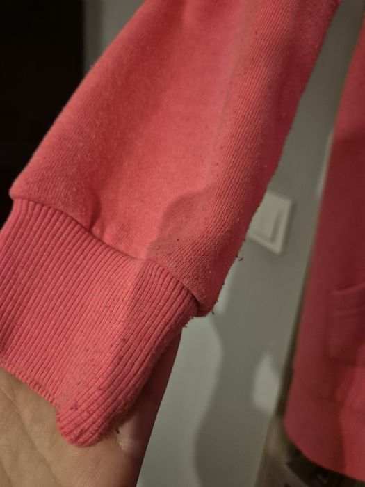 Neonowa różowa bluza z kapturem cropp rozmiar M