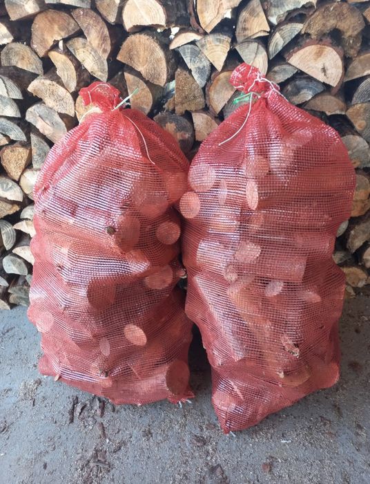 Drewno opałowe , workowane, drzewo suche opał buk dąb sosna brzoza