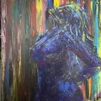 Obraz kobiety malowany recznie, akryl na płótnie