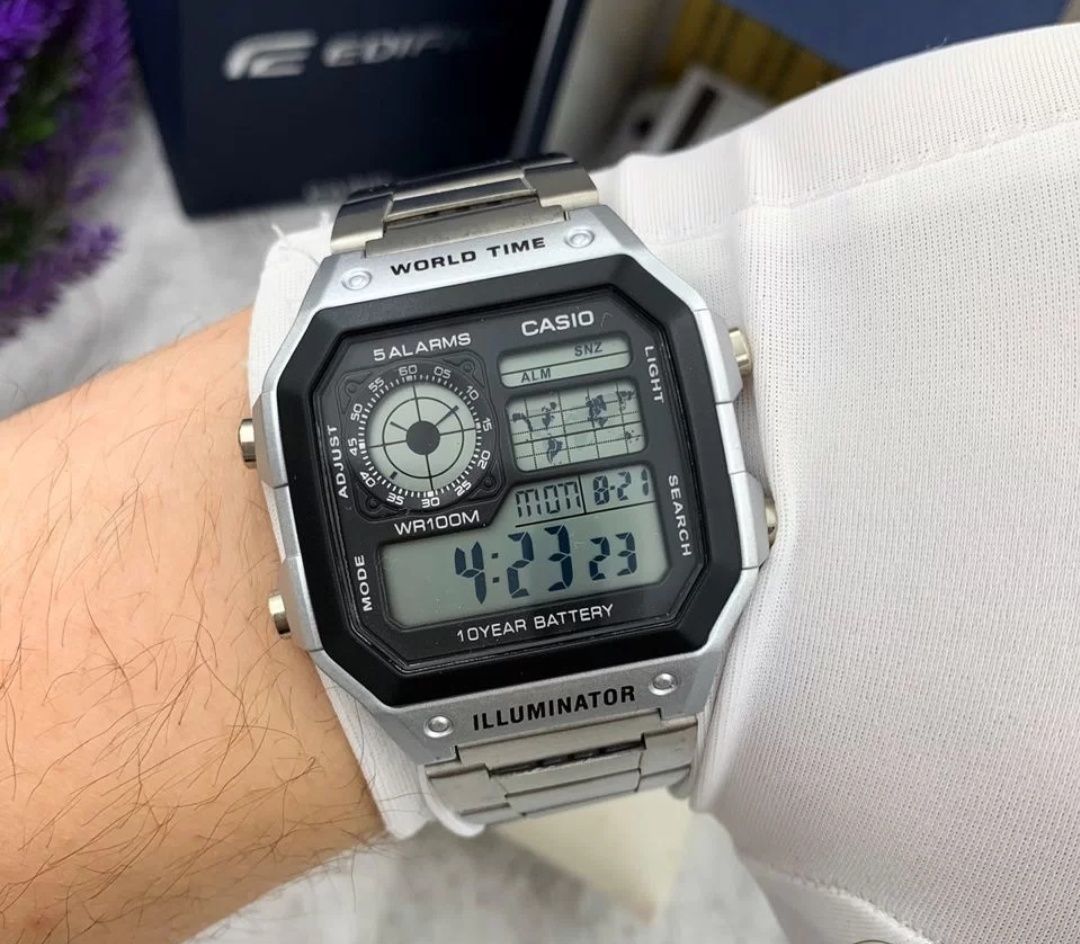 Годинник  CASIO AE-1200WH Illuminator ілюмінатор карта міра