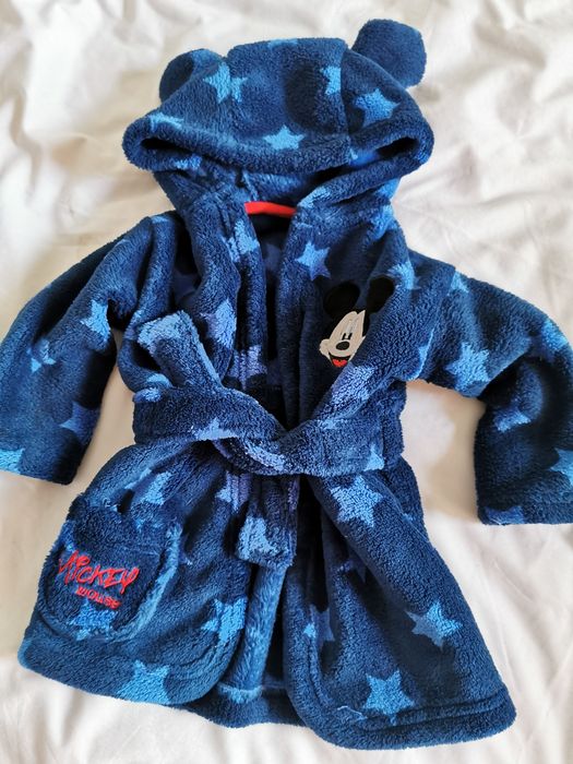 Szlafrok z Myszką Miki 0-6m 56-68cm 8kgj nowy Disney