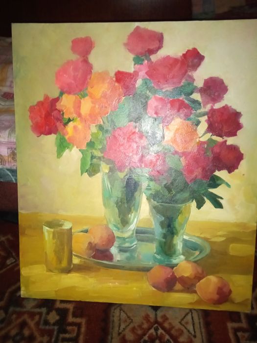 Картина розы масло холст