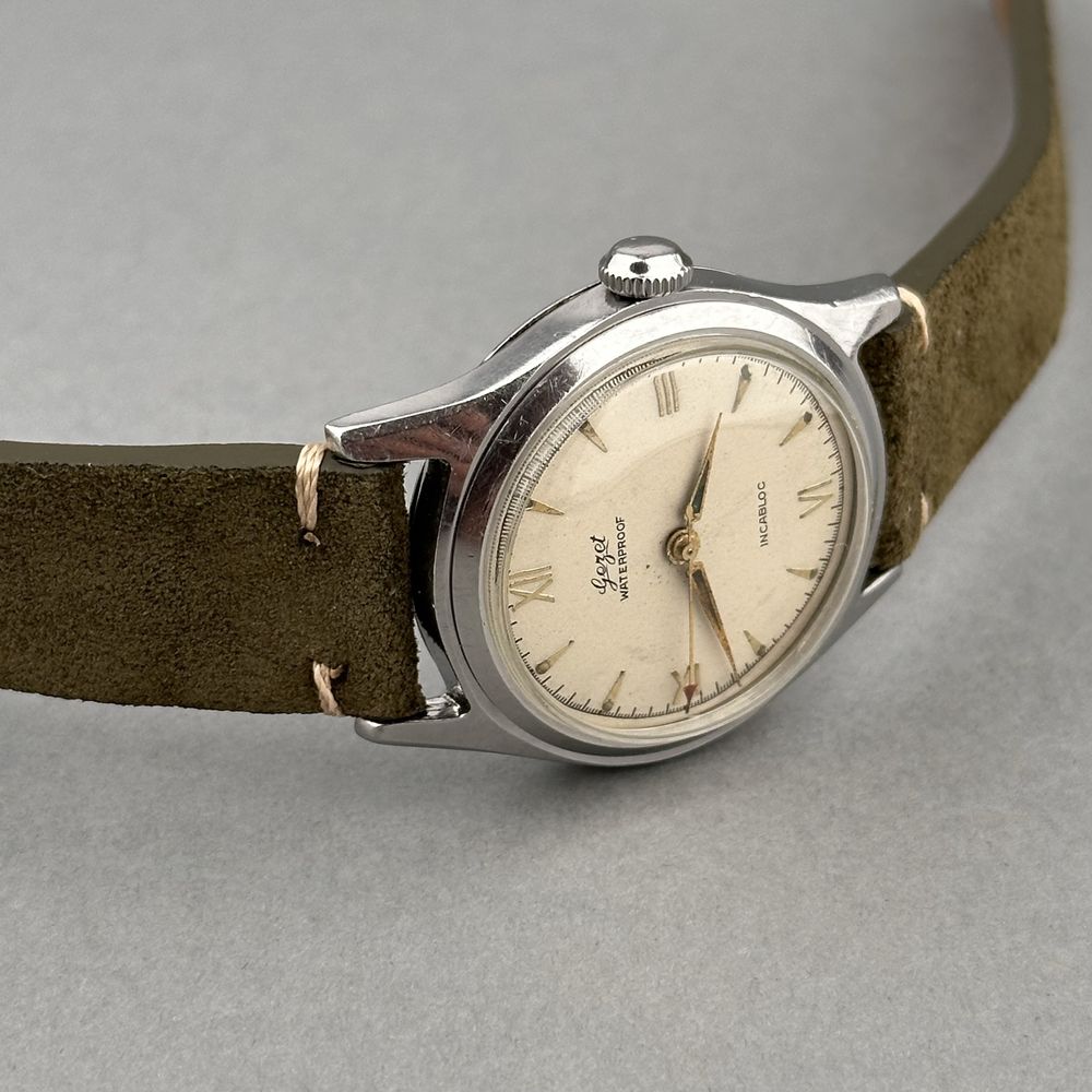 Zegarek vintage Geret – Roman | jasna tarcza | ręczny naciąg | Swiss
