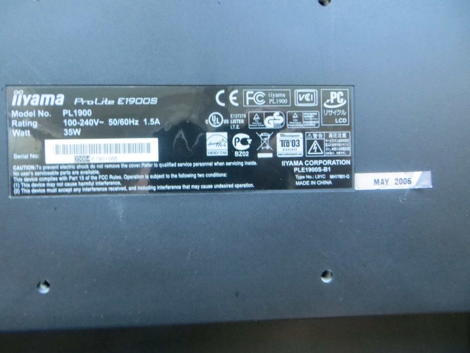 Monitor IIyama Prolite E1900S 19 cali