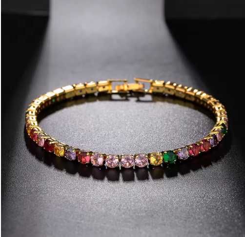 Pulseira de pedras de zircônia estilosa de luxo NOVO ENVIO GRÁTIS