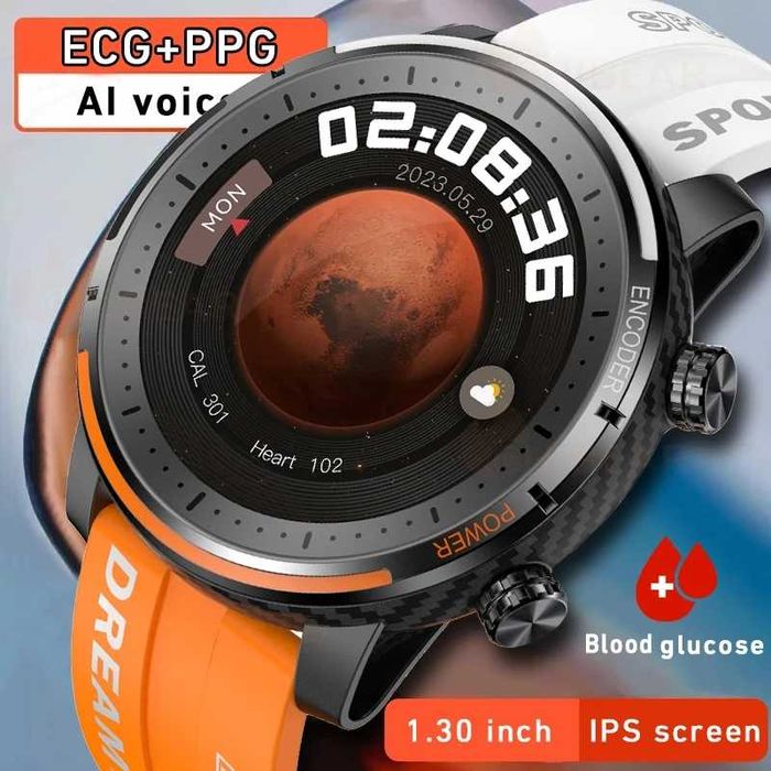 Оригинальные карбоновые смарт часы. NFC, Глюкометр.