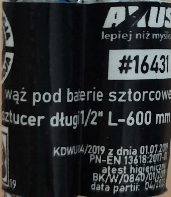 2 szt Wężyki M10 x 1/2 Wąż do BATERII KRANU ZLEWU 60cm